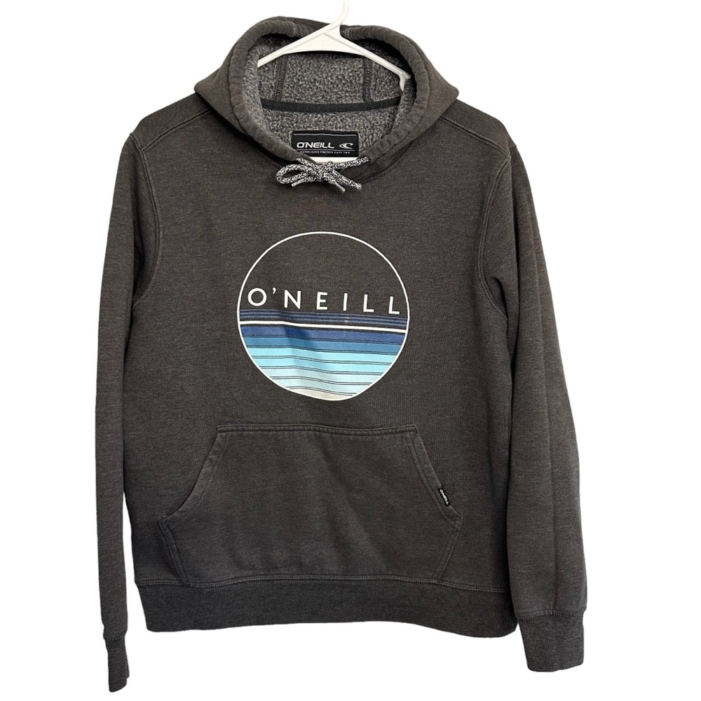 O’Neill Gray Hoodie Blues/Whites SMALL Surf CUTE Worn Style